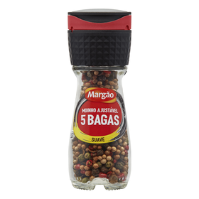 Mistura De Pimenta E Especiarias 5 Bagas Com Moinho Em Frasco Margão 24 gr