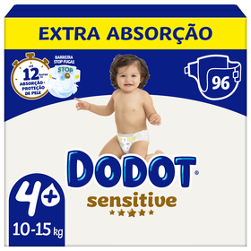 Fraldas Sensitive Extra 10-15 kg T4+ Dodot 96 Un
