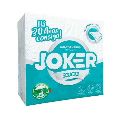 Guardanapos Joker Branco 33X33 Folha Dupla