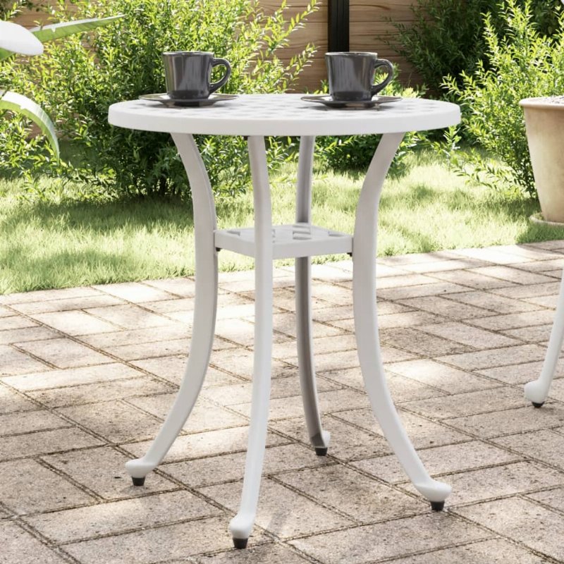 Hkh Mesa De Jardim Ã˜48X53 Cm Alumínio Fundido - Branco