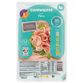 Fiambre De Peito De Peru Fatiado Baixo Teor De Sal Continente 150 gr