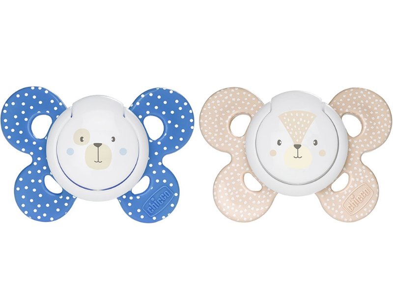 Chupeta Comfort Chicco Silicone Azul 6-16 Meses 2 Unidades