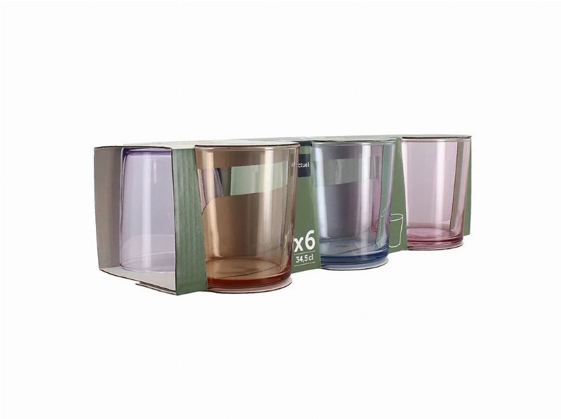 Conjunto 6 Copos Vidro Actuel Coloridos 34.5 cl