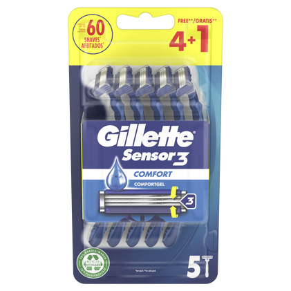 Lâminas Descartáveis Sensor3 Sensitive Gillette 5Un