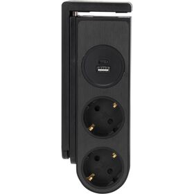 Bloco Clip 2 Tomadas Com Usb 1,5M Preto Boost