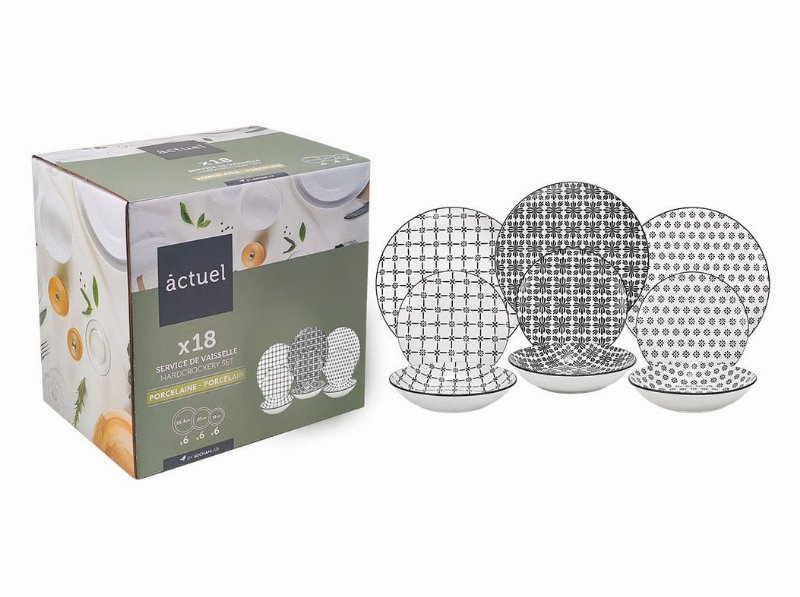 Serviço Actuel Porcelana Preto 18 Peças