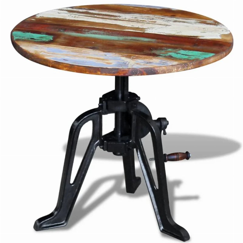 Hkh Mesa Apoio 60X(42-63)Cm Reciclada Em Ferro Fundido