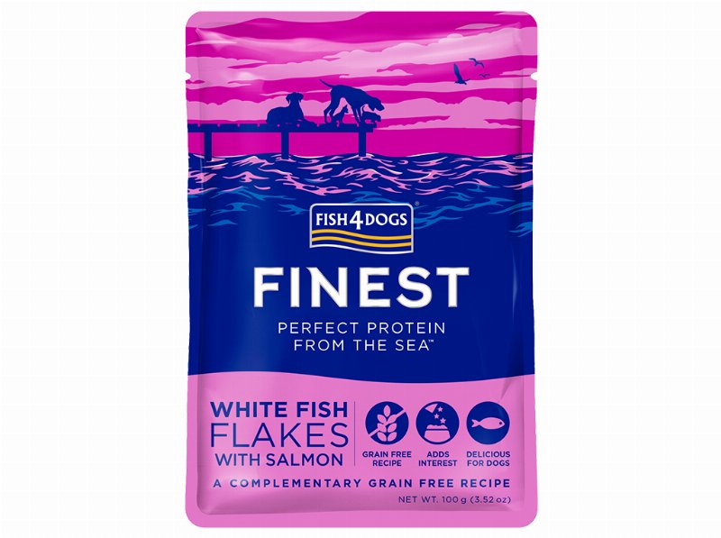 Comida Húmida Cão Fish4Dogs Peixe Branco/Salmão 100 g