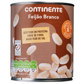 Feijão Branco Cozido Continente 830 gr (Peso Escorrido 520 gr)
