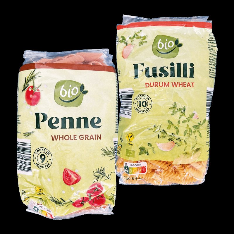 Fusilli/ Penne Integral Biológico 500 g