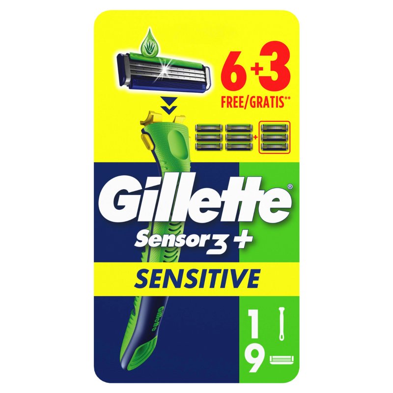 Lâminas De Barbear Sensor 3 Plus Sensitive 6 unidades