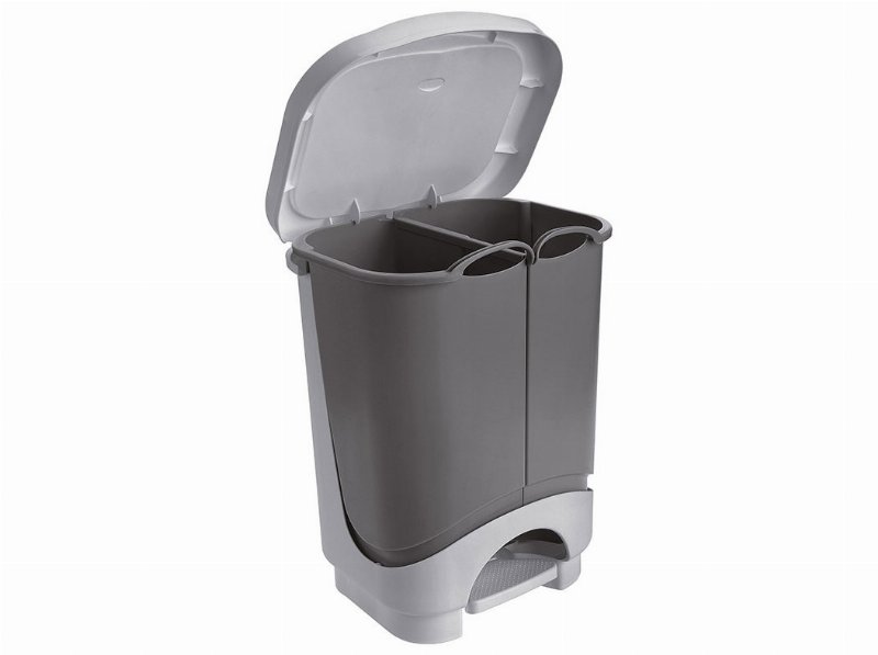 Balde Lixo Com Pedal Actuel 2 Divisórias Plástico 2X10.5 l