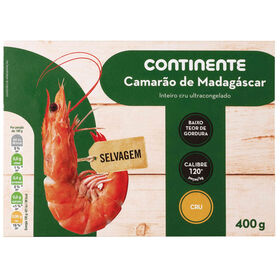 Camarão De Madagáscar Selvagem Ultracongelado Continente 400 gr
