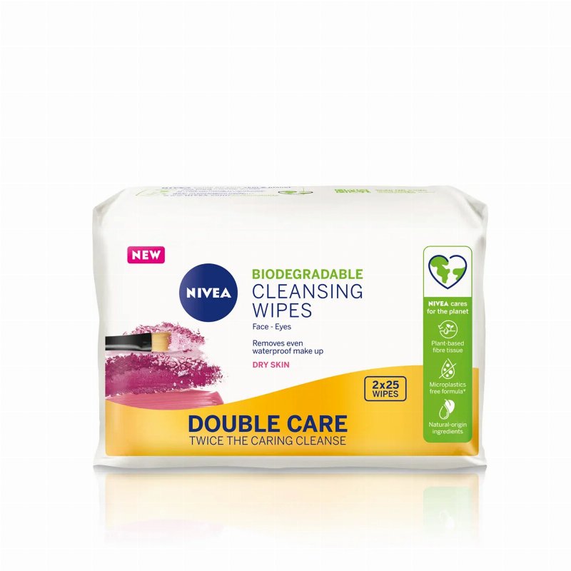 Nivea Toalhitas De Limpeza De Rosto Suaves Para Pele Sensível 25 + 25 Un