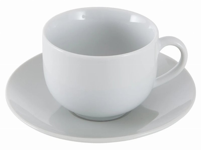 Chávena De Chá Com Pires Olympia Actuel Branco Porcelana 220 ml