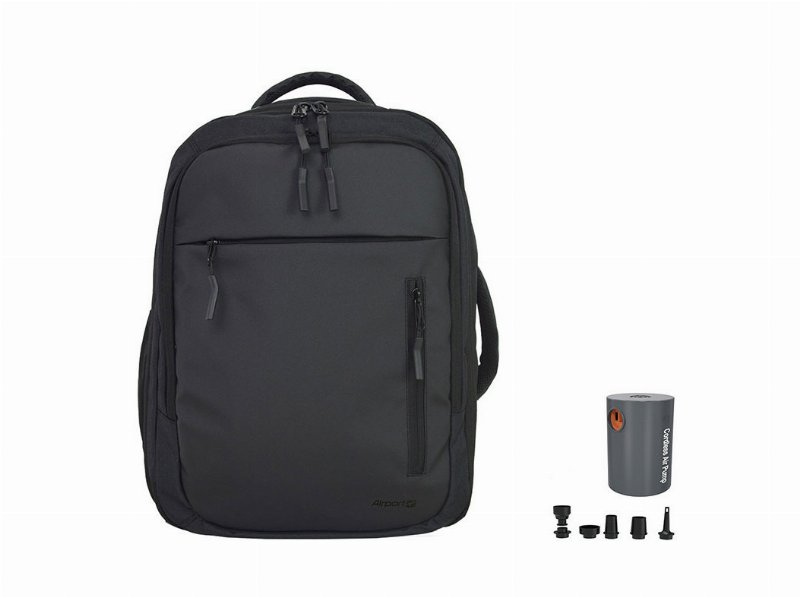 Mochila De Viagem Airport Com Bomba A Vácuo Preto 42X31X14 Cm