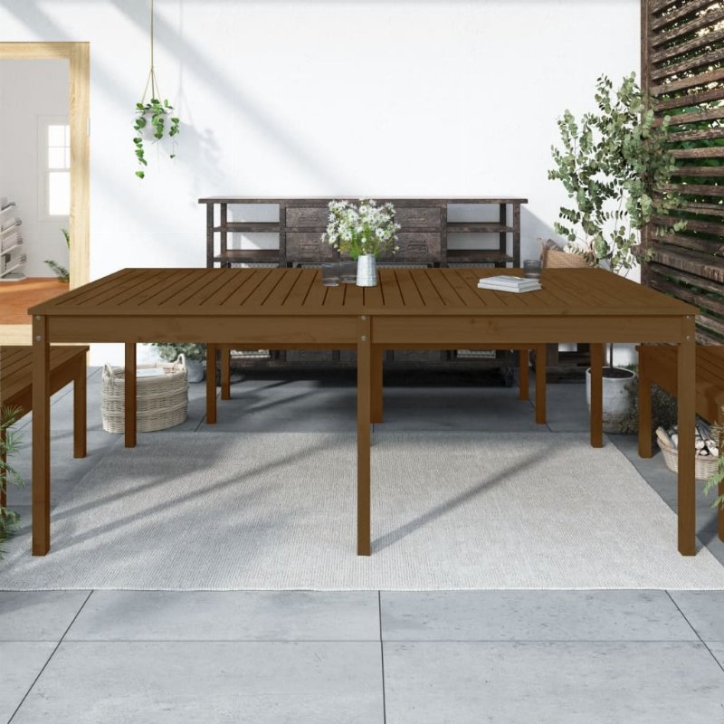 Hkh Mesa De Jardim 203, Pinho Maciço Castanho-Mel - Marrom