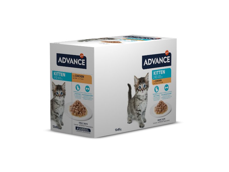 Comida Húmida Gato Advance Júnior Frango 12X85 g