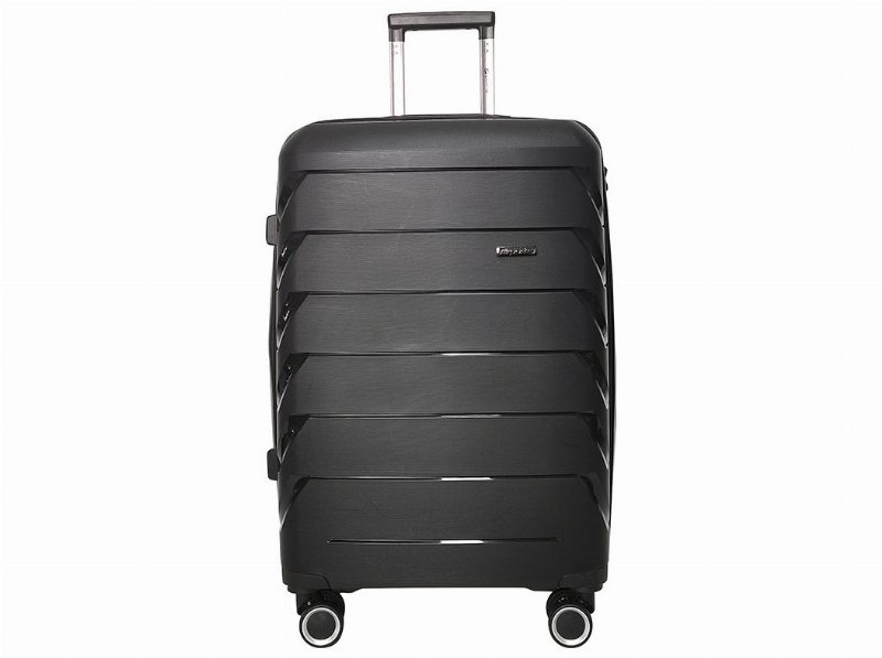 Mala De Viagem Média Rígida Airport Preto 8 Rodas 65Cm