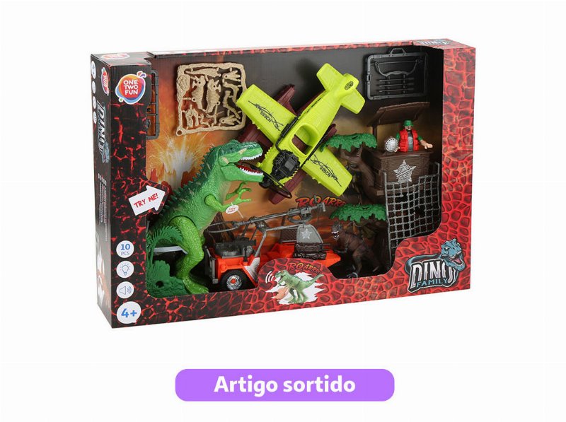 Pack Dinossauros One Two Fun Aventura 10 Peças Modelos Sortidos
