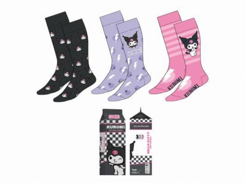 Pack 3 Meias Pieces Hello Kitty Kuromi