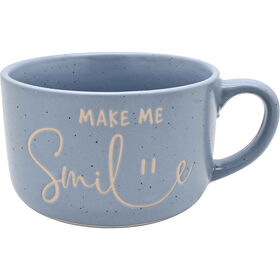 Caneca 390 ml Azul Make Me Smile Kasa