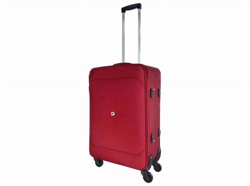 Mala De Viagem Média Flexível Airport Vermelho 4 Rodas 65X42X22Cm