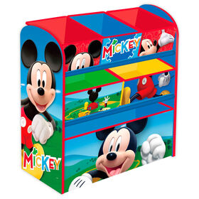 Organizador Madeira Com 6 Cestos De Arrumação 62X30X60Cm Azul E Verde Mickey Disney