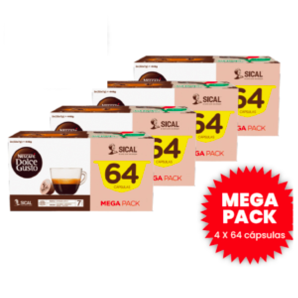 Café Sical Int 7 Mega Pack 4 X 64 Cápsulas Dolce Gusto