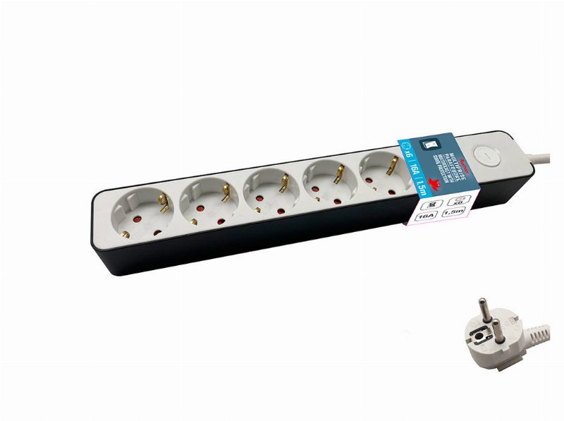 Bloco Multitomada Auchan 6 Entradas Com Interruptor 1.5M