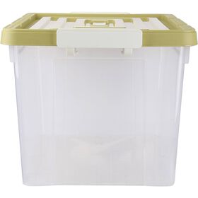 Caixa Arrumação 49X38X32Cm Com Tampa Amarela Kasa