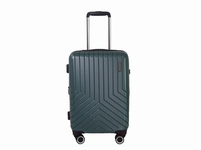 Mala De Cabine Rígida Airport Verde Metal 8 Rodas 35X55X23Cm