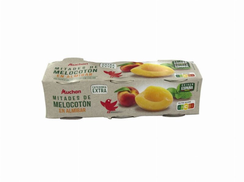 Pêssego Auchan Metades Em Calda 3X200(115 g)