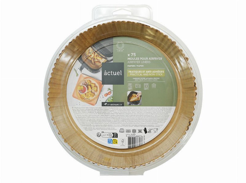 Moldes Papel Para Airfryer Actuel Kraft 75Unidades Ø20Cm