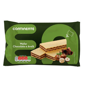 Bolachas Wafers Chocolate E Avelã Continente 180 gr (3 Un)