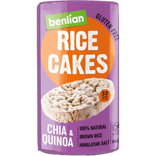 Tortas De Arroz Com Chia E Quinoa Sem Glúten 100 g