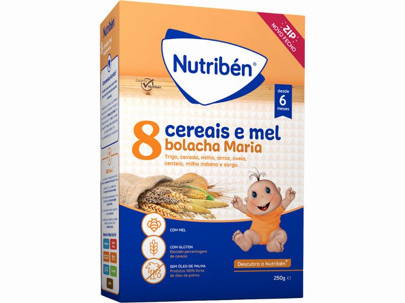 Papa Nutriben 8 Cereais Bolacha Maria 250 g