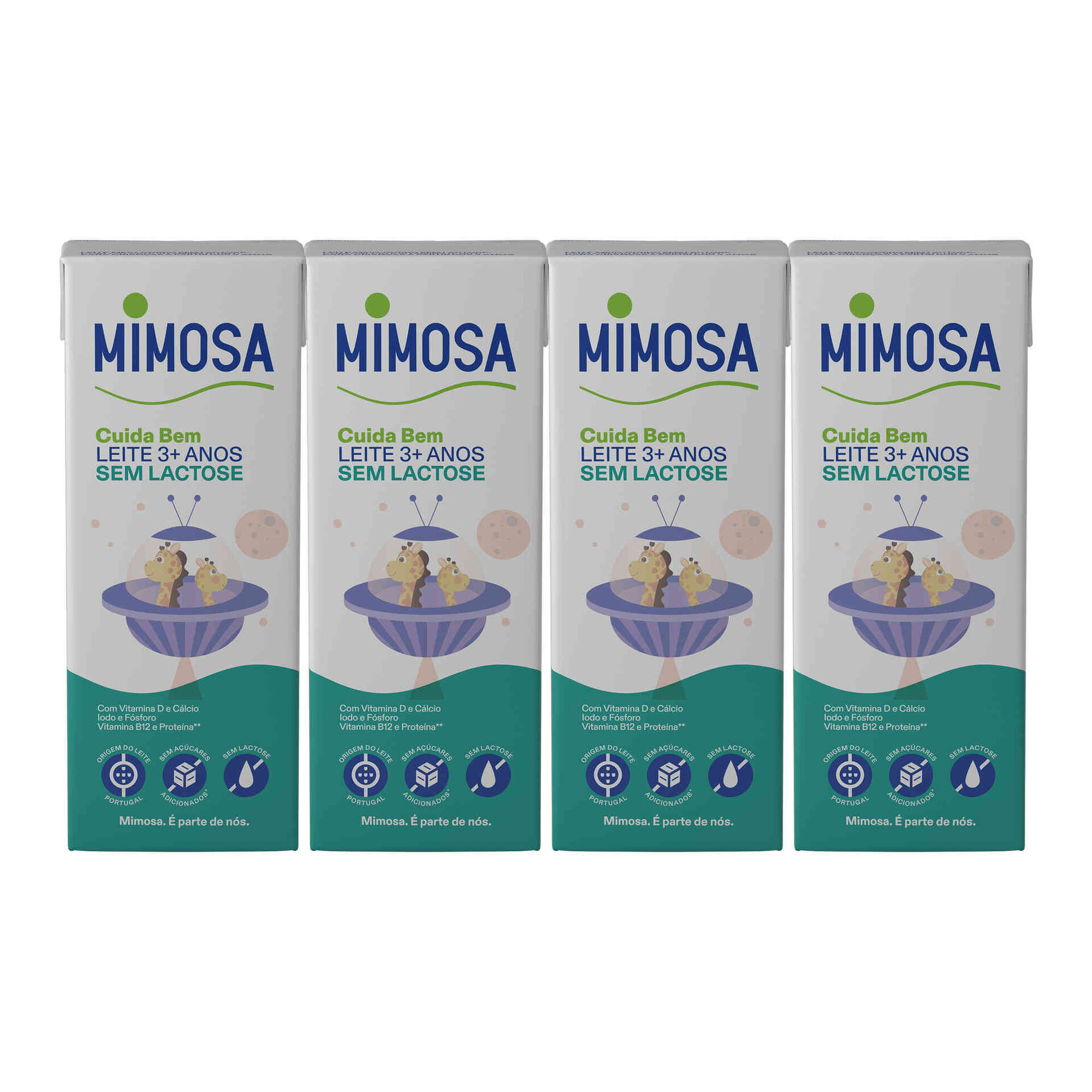 Leite Meio Gordo Infantil sem Lactose +3A Mimosa 4x200ml