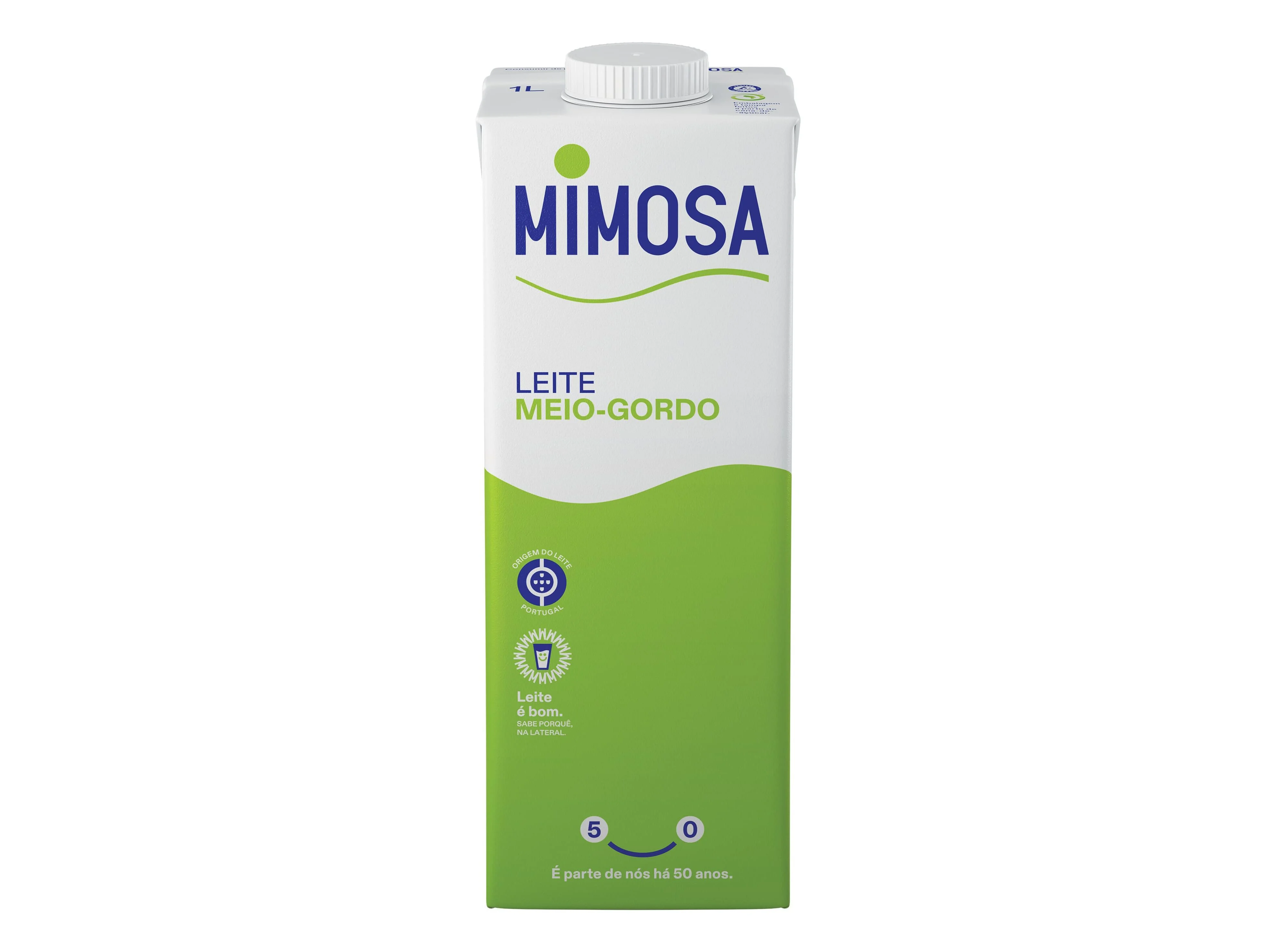 Leite Mimosa UHT meio gordo 1l