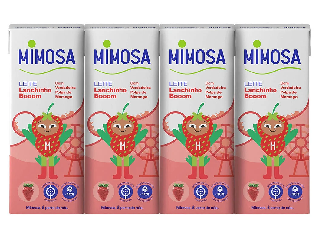 Leite Aromatizado com Morango Mimosa 4x200ml