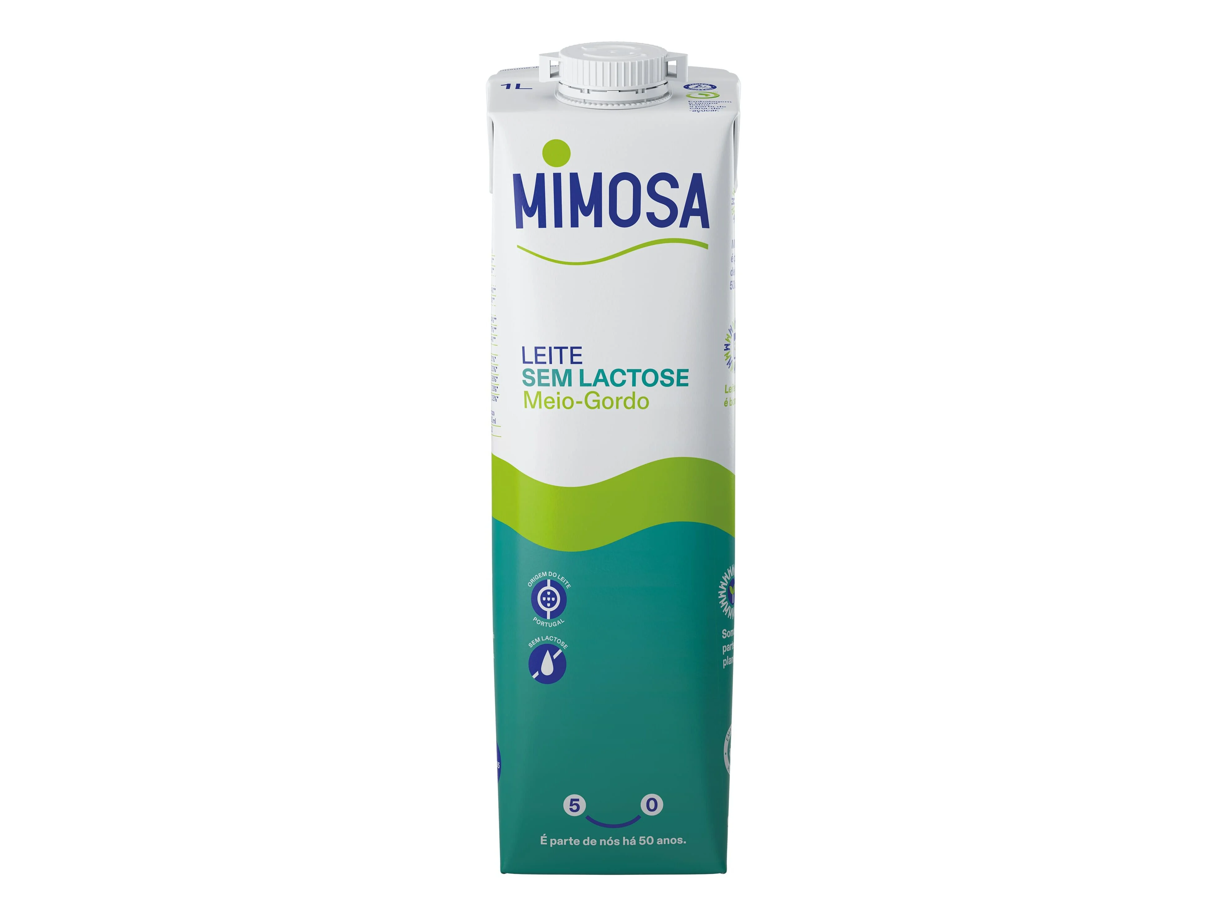 Leite Meio Gordo Mimosa UHT sem lactose 1l