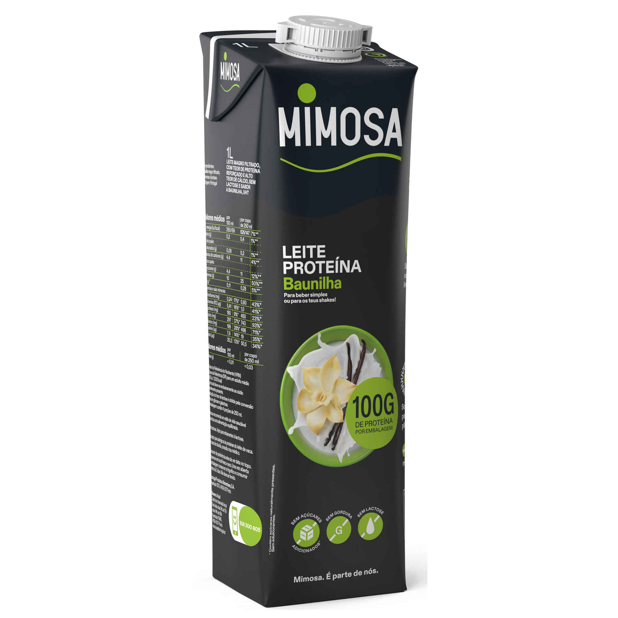 Leite Proteína Baunilha sem Lactose Mimosa 1l